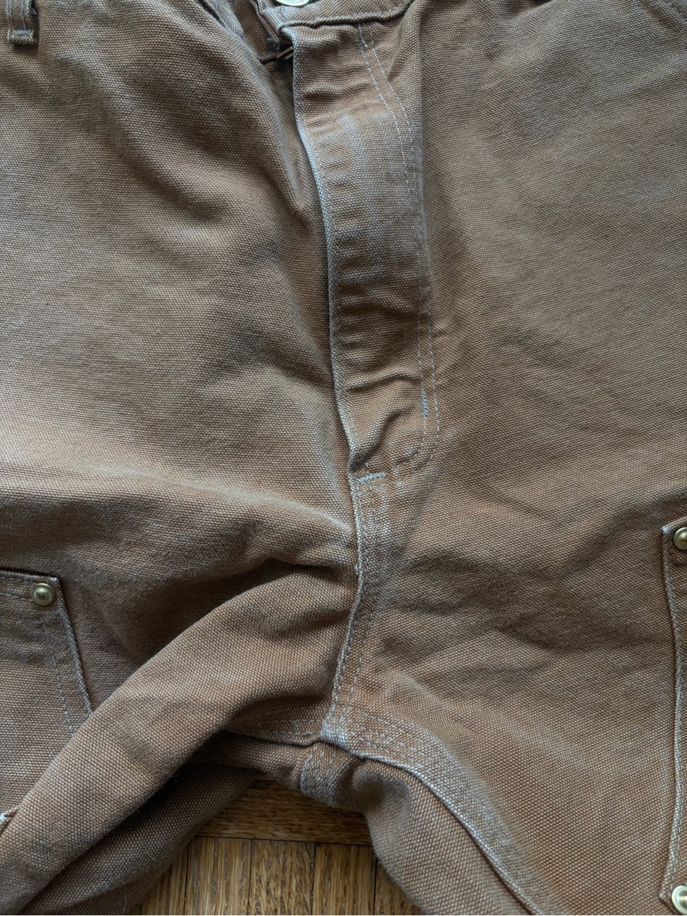 Iconic B01 Carhartt Brown Firm Duck Double-Front Dungaree 36"x30" - Picture 8 of 11